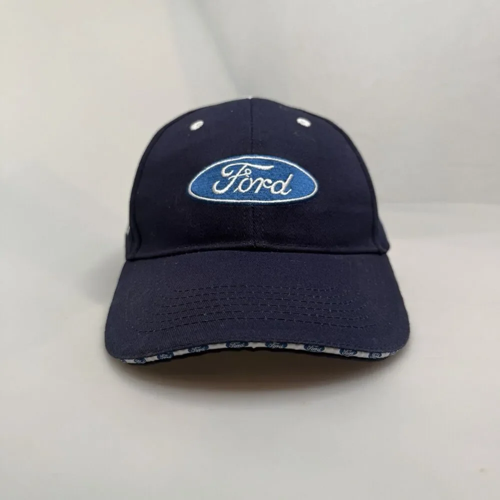 FORD Dealership Baseball Cap Hat Blue 100% Cotton Adjustable Strapback EUC